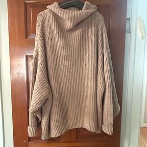 Free People Tan Cowl Neck Sweater